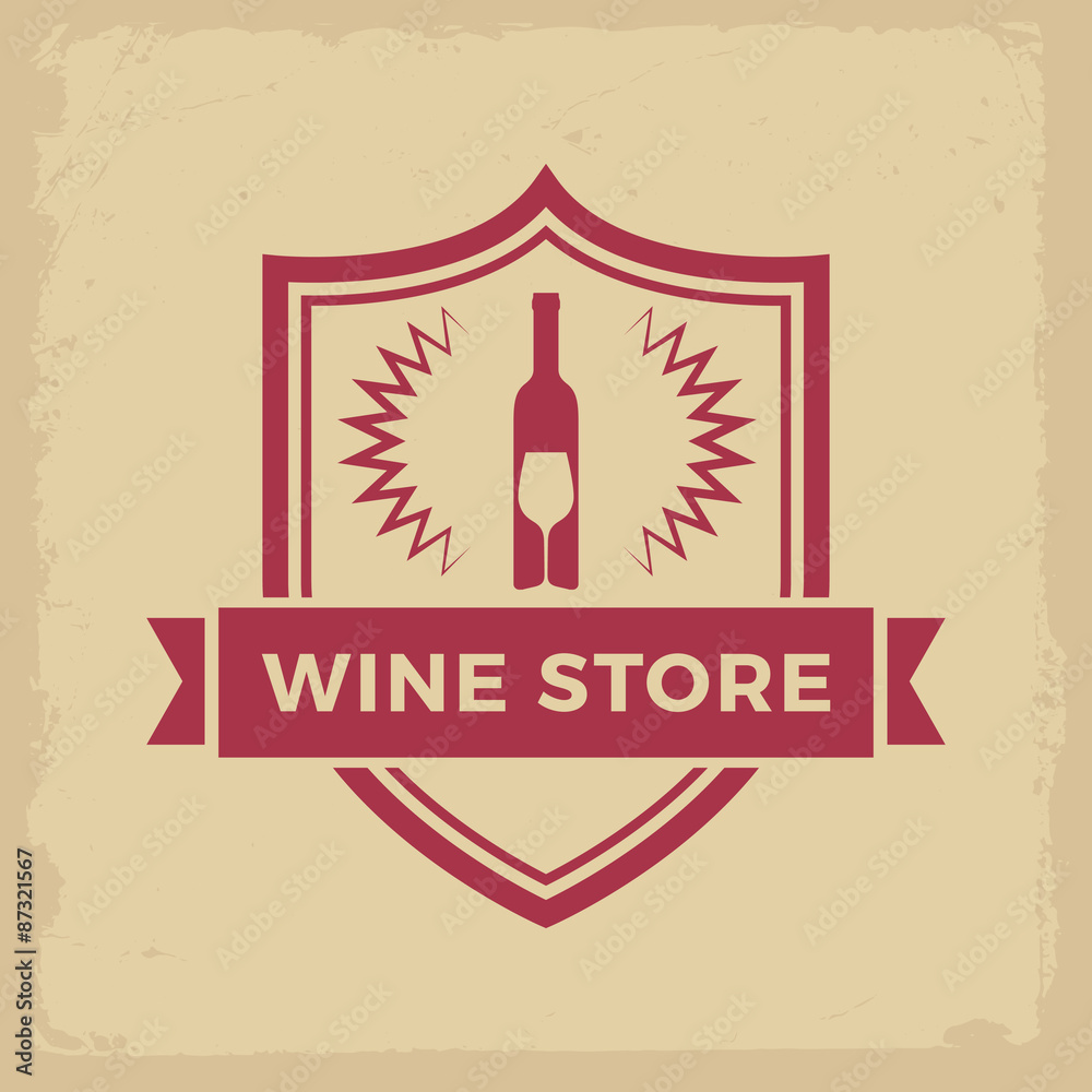 wine shop label on yellow grunge background wine shop label on yellow grunge background