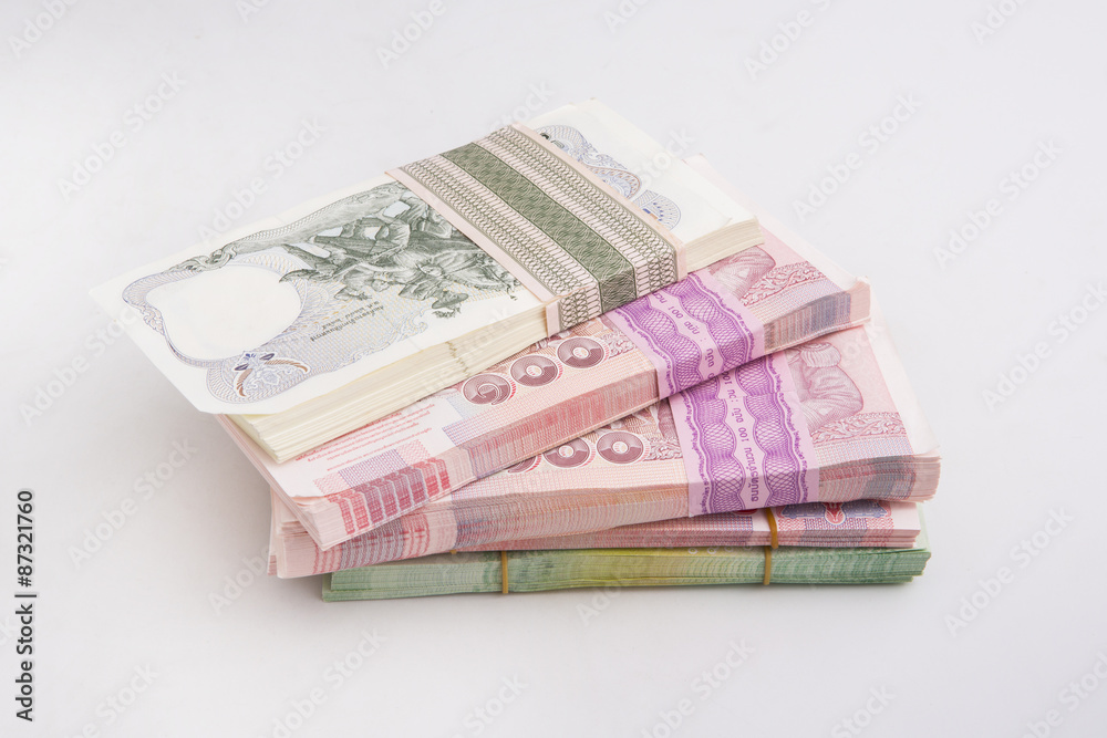 Thai Baht banknotes ,Thai money isolated on white background Thai Baht banknotes ,Thai money isolated on white background