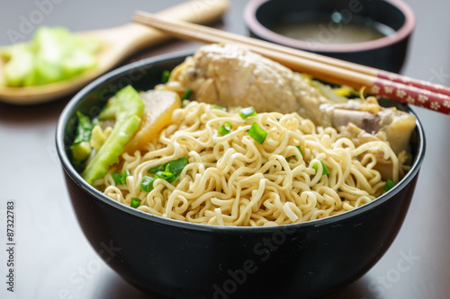 Noodle with Poached Chicken Drumstick