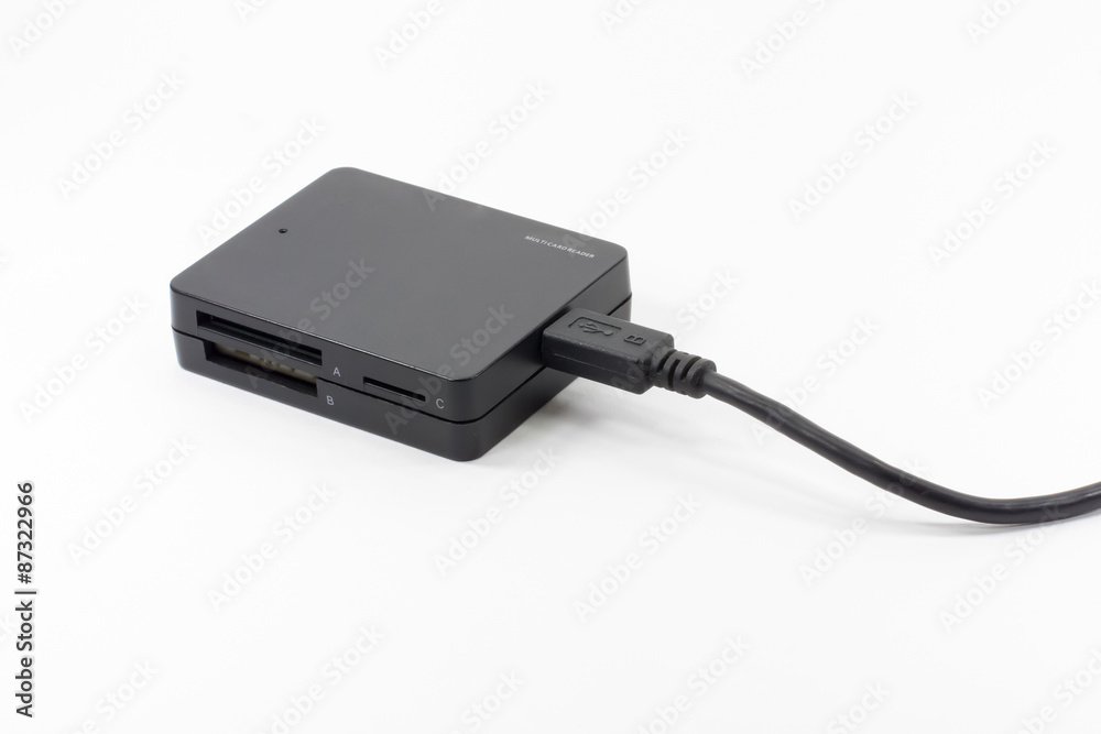 A multi card reader with usb cable A multi card reader with usb cable