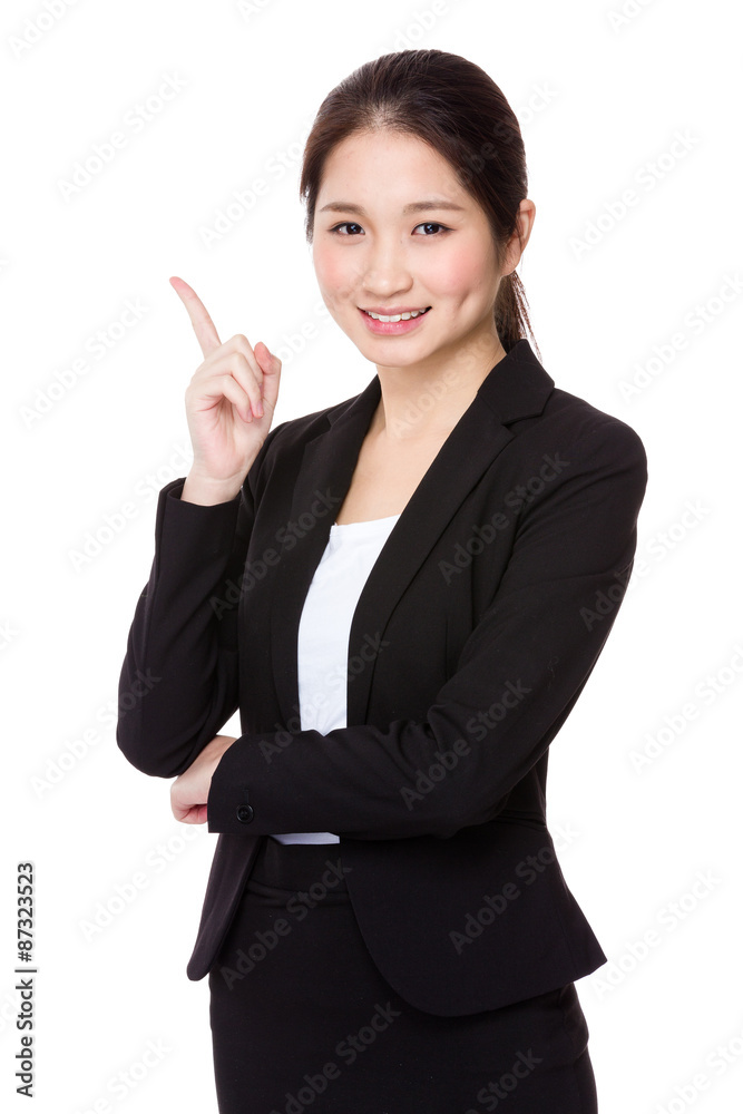 Asian Businesswoman with finger up Asian Businesswoman with finger up