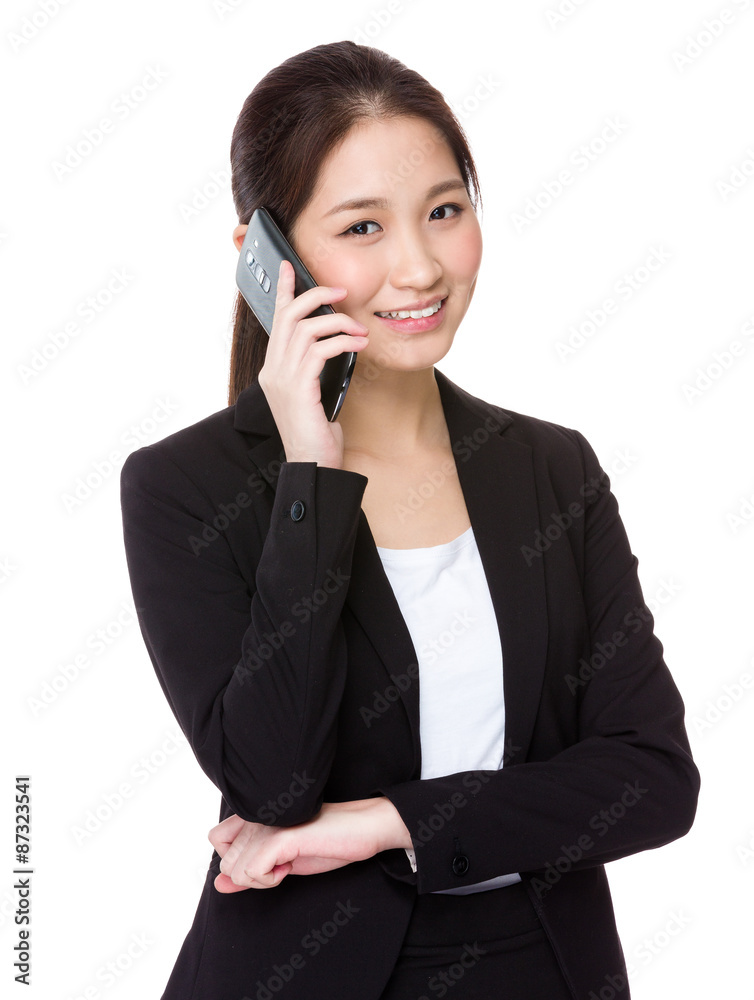 Asian Businesswoman talk to cellphone Asian Businesswoman talk to cellphone