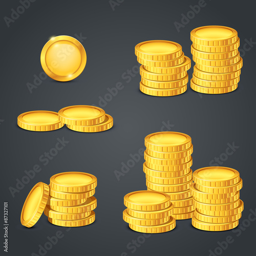 set of gold coins