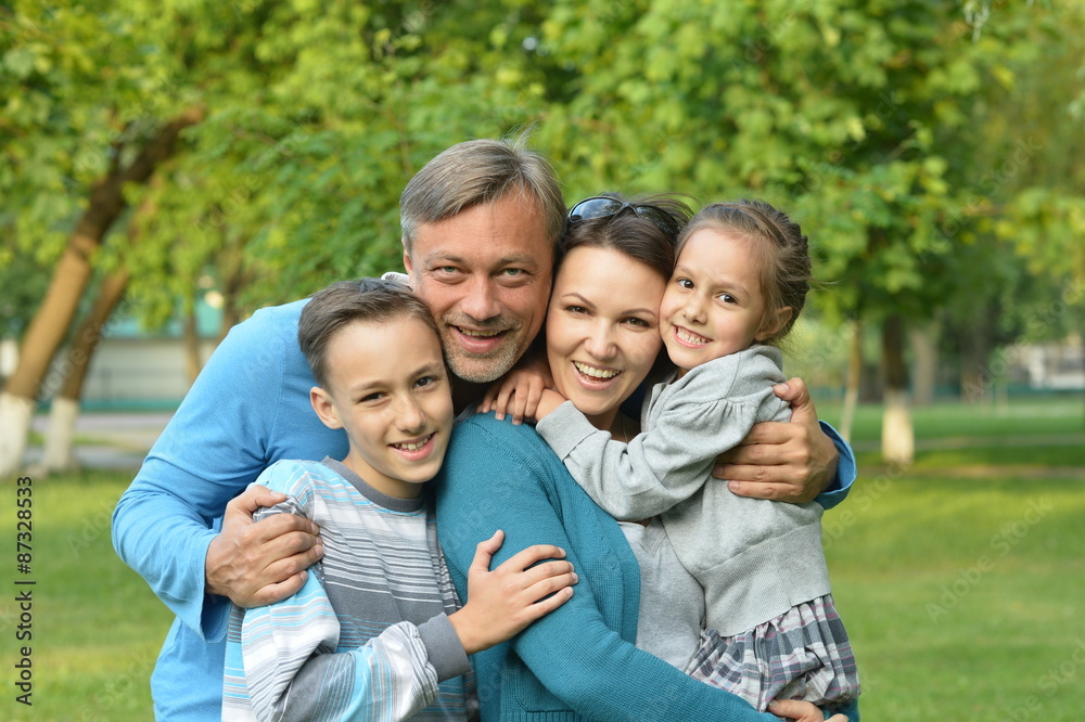 Family resting in summer park Family resting in summer park