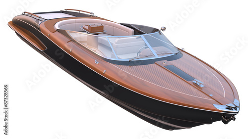 Luxury Speed Boat. Isolated with clipping path.