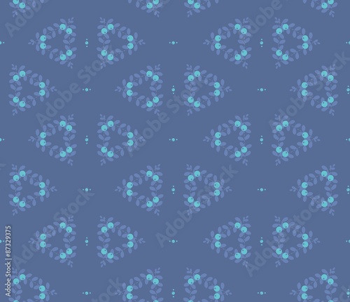 Seamless abstract pattern, blue berry circles