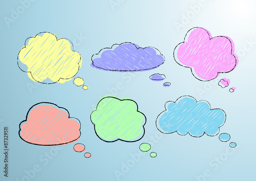 Doodle sketch speech bubbles