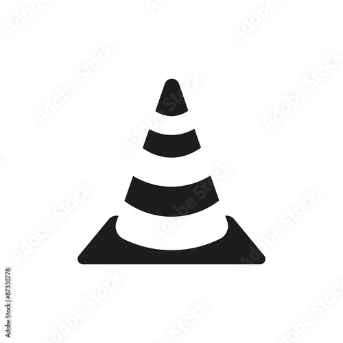 The traffic cone icon. Safety and attention, danger, warning symbol. Flat