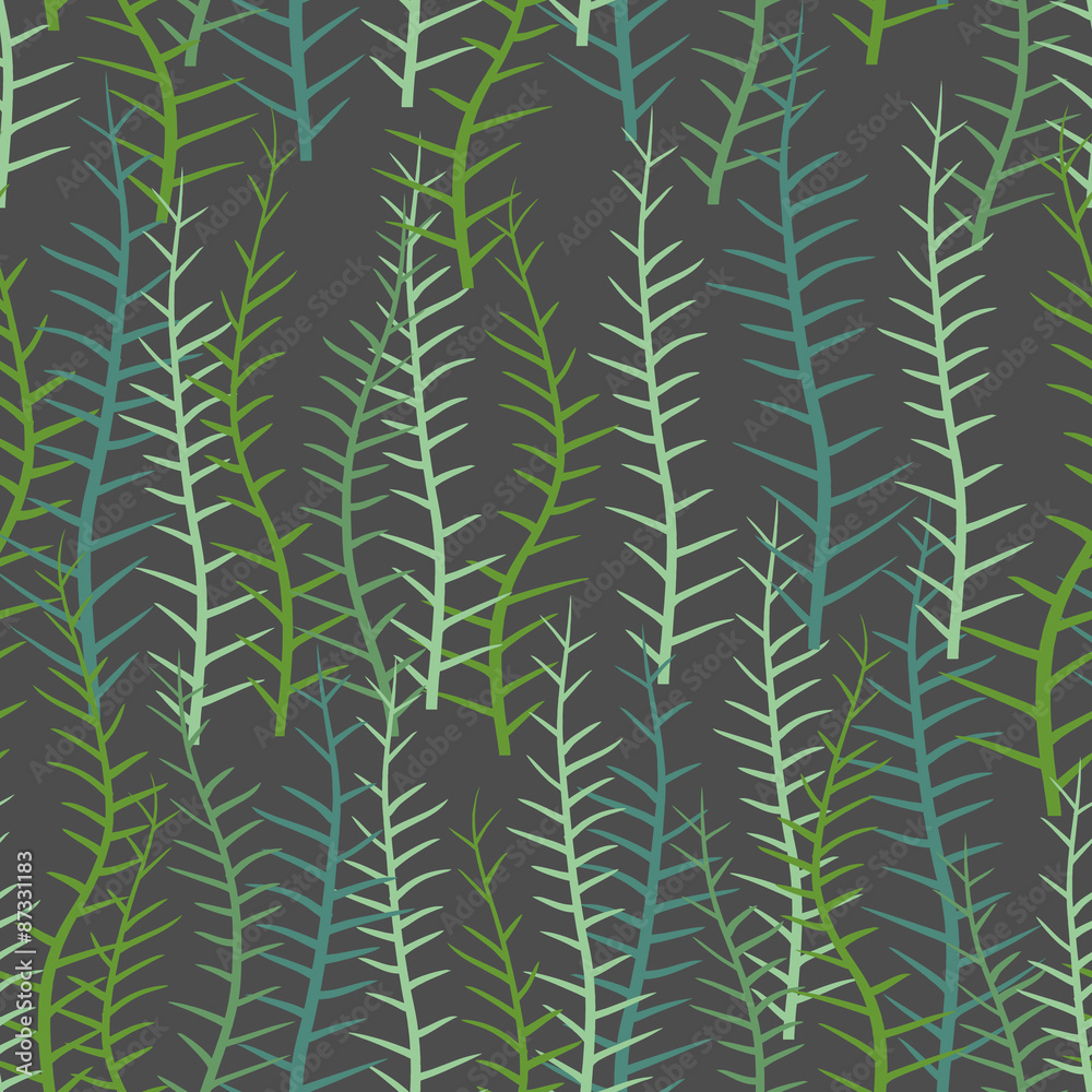 Algae seamless pattern. Green long Plant into sea or a lake. Ve Algae seamless pattern. Green long Plant into sea or a lake. Ve