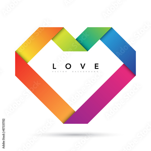 Free Download Colorful origami heart - GFXLoad