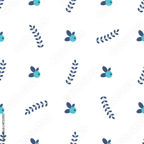 clean simple leafs berrys pattern