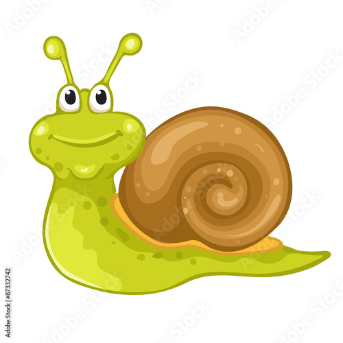 Funny snail cartoon