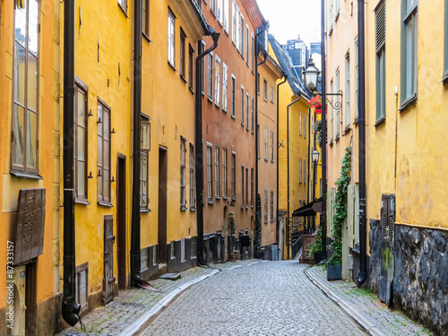 The street in the Old City. Stockholm, Sweden