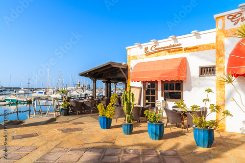 Restaurant in Rubicon yacht port, Lanzarote, Canary Islands, Spain photo