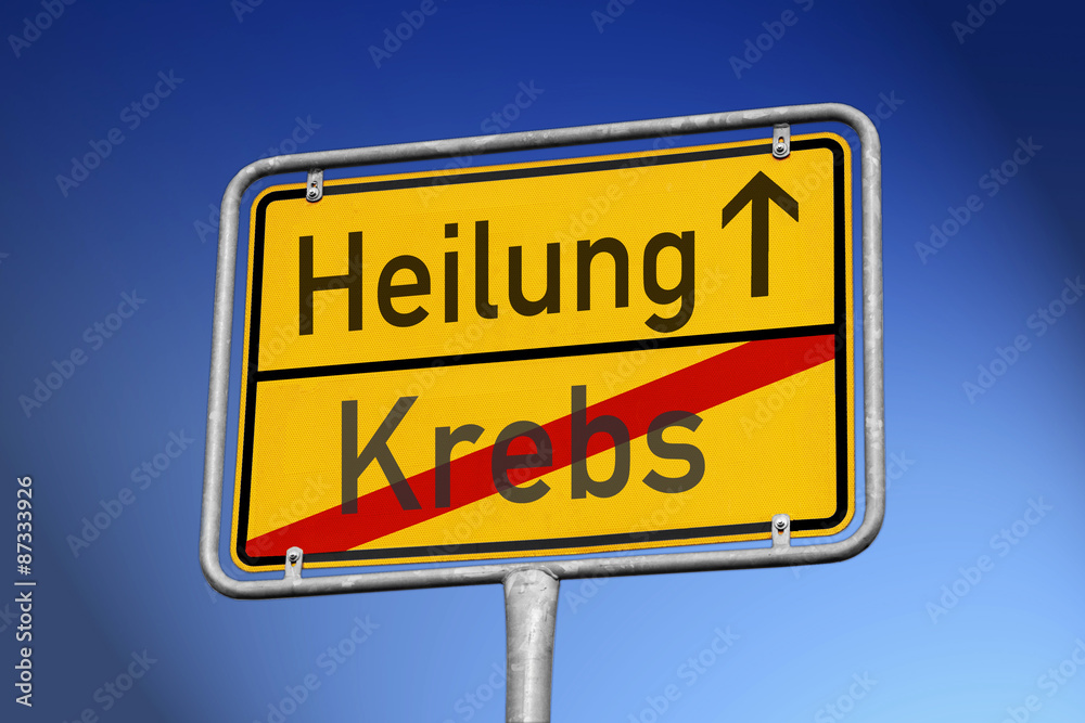 Schild Krebs-Heilung Schild Krebs-Heilung