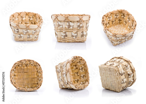 Wooden wicker basket