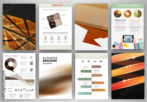 Brown and black business backgrounds and abstract concept infogr