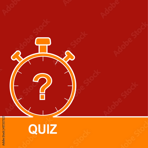 Stopwatch with a question.  The concept is the question with the answer. Icon for mobile applications. Quiz with question marks sign icon. Questions and answers game symbol. 