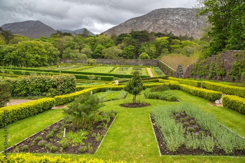 Garden at Kylemore Abbey in spring photo