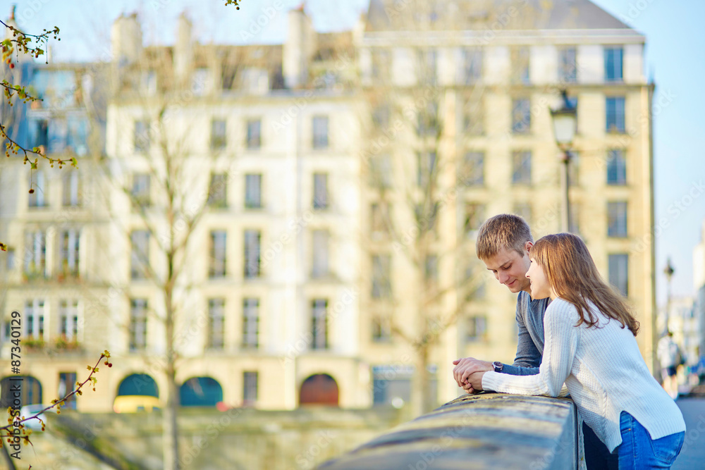 Young loving couple in Paris
