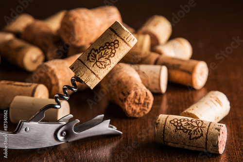 Corkscrew and corks