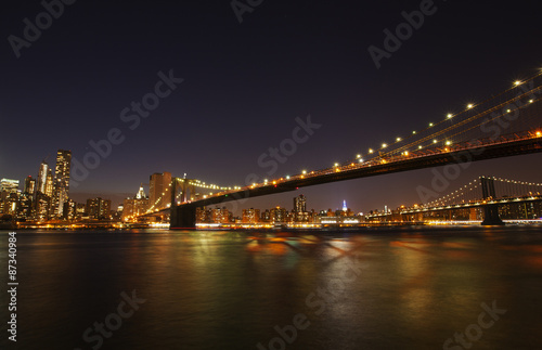 Manhattan  New York cityscape at night