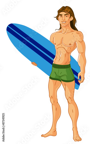 Surf-riding man