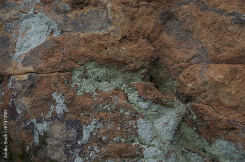 Large boulder with lichen