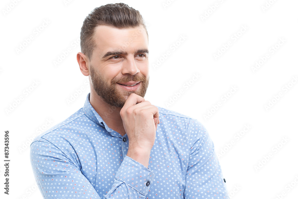 Portrait of thinking man on isolated background Portrait of thinking man on isolated background