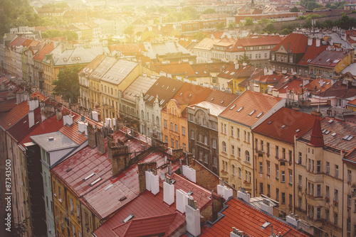 Prague, Aerial View of Vysehrad Buildings