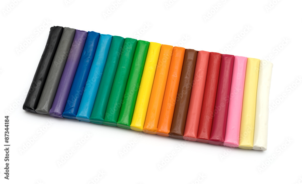 Set of colorful plasticine isolated on a white background Set of colorful plasticine isolated on a white background