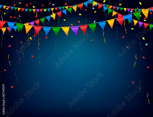 Holiday celebration background with a garland. Vector.
