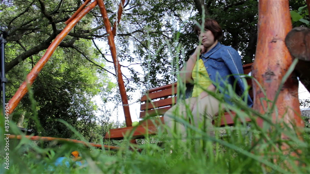 woman on a swing