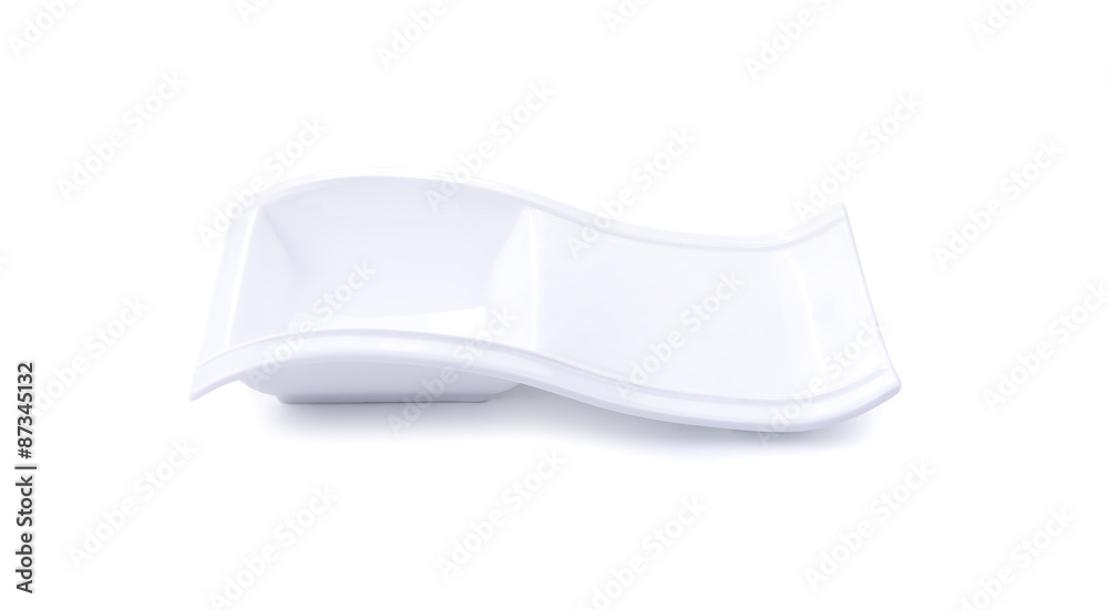 Empty dinner plate front view on white background with clipping Empty dinner plate front view on white background with clipping