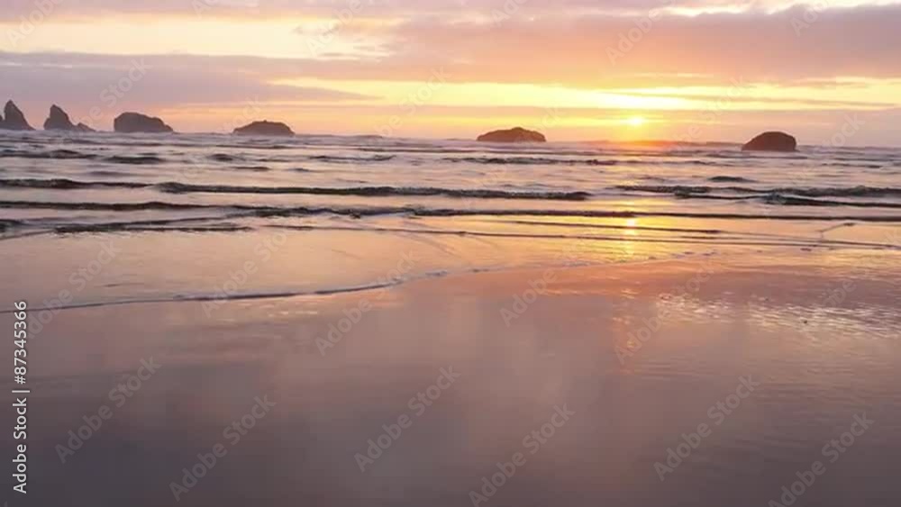 Ocean Waves and Rock Formations at Sunset on the Oregon Coast Ocean Waves and Rock Formations at Sunset on the Oregon Coast