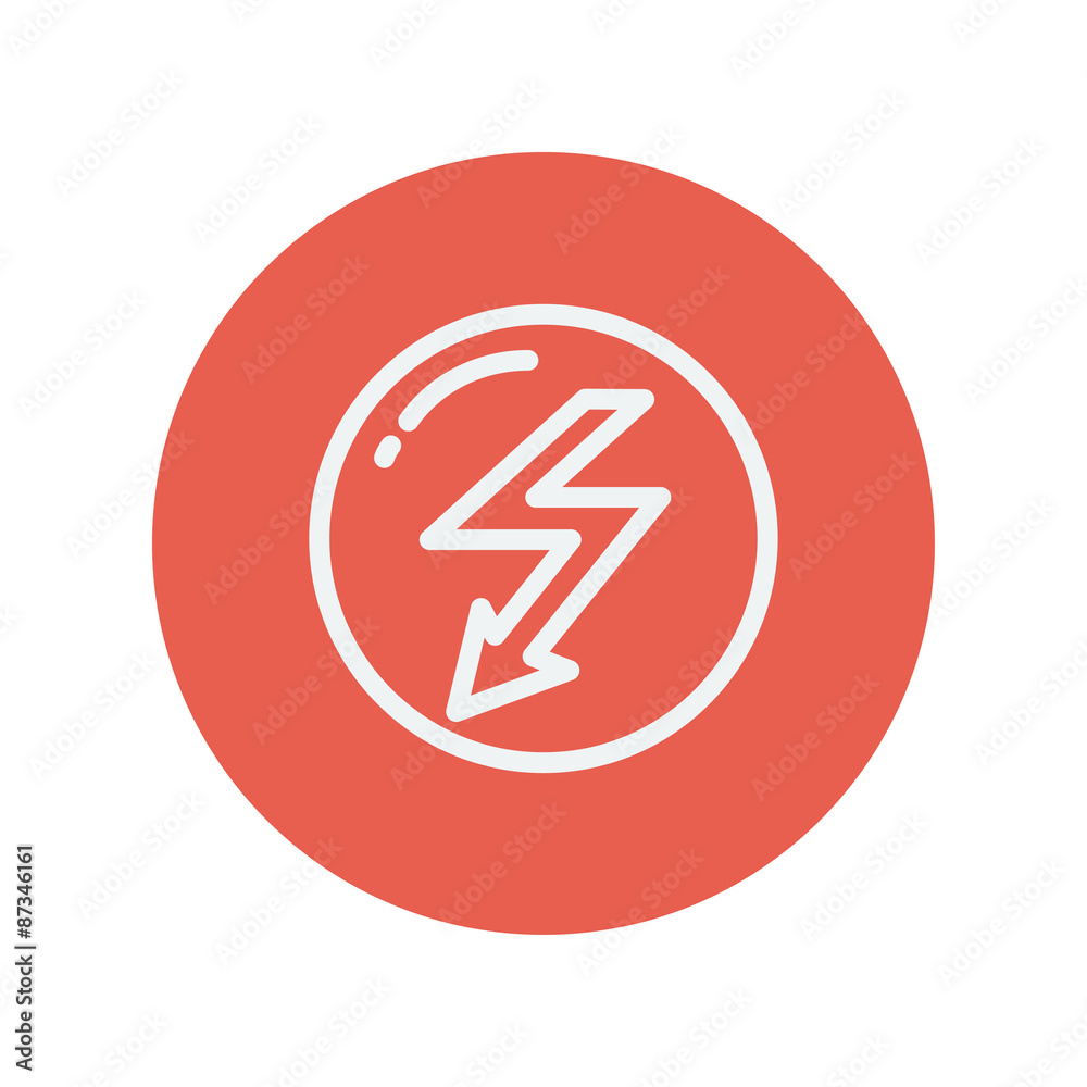 Bubble with lightning arrow thin line icon Bubble with lightning arrow thin line icon