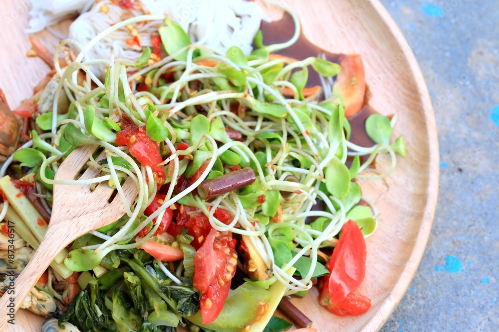salad spicy young green sunflowers seedling - asia food salad spicy young green sunflowers seedling - asia food