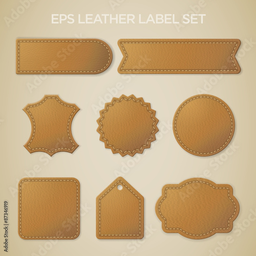 Leather labels set collection EPS 10 