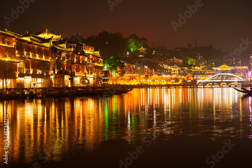 Twilight scene of Fenghuang ancient city. © topten22photo