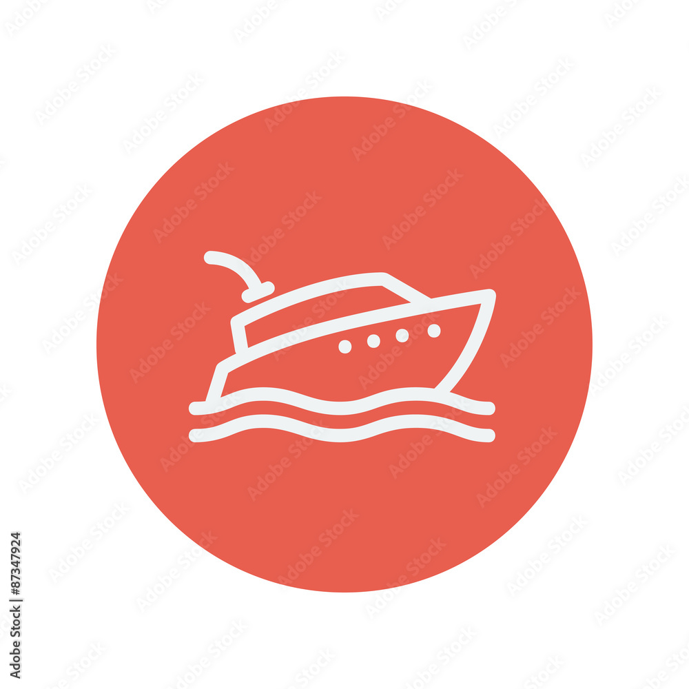 Fototapeta premium Yacht thin line icon