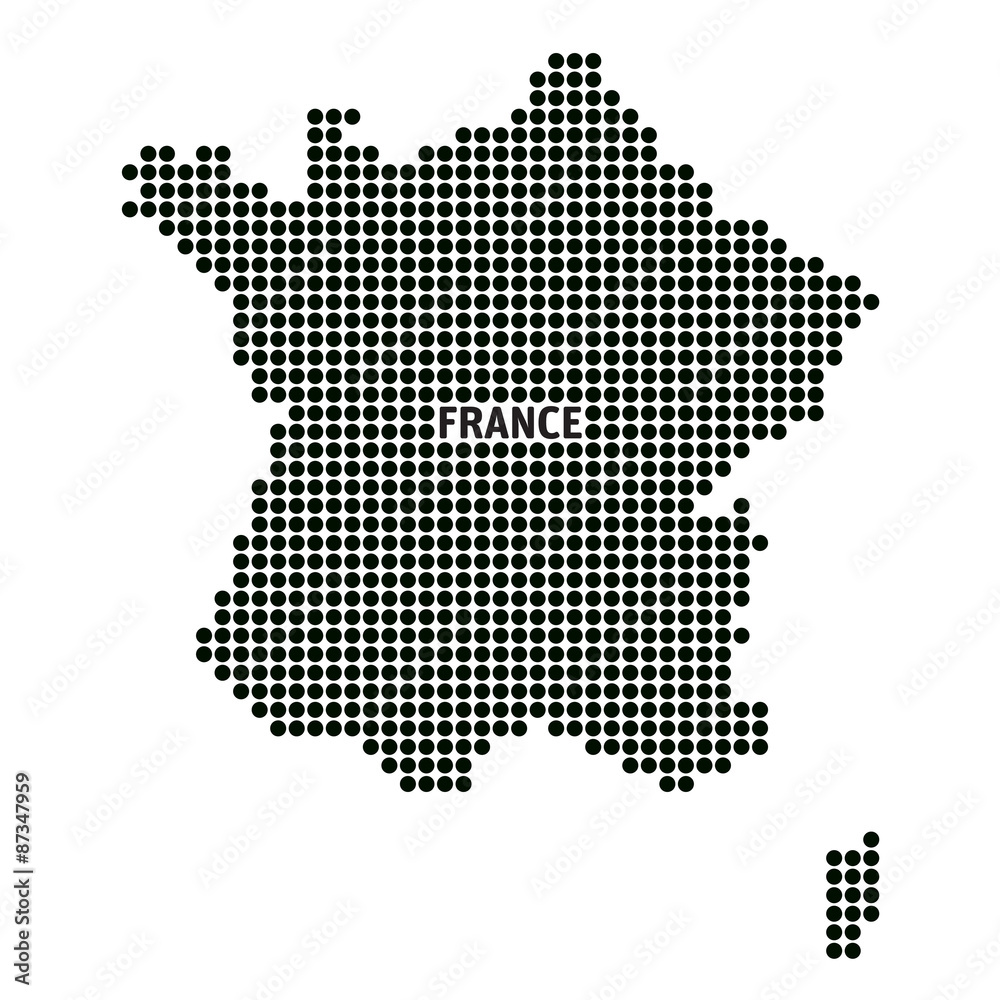Black Map of France.