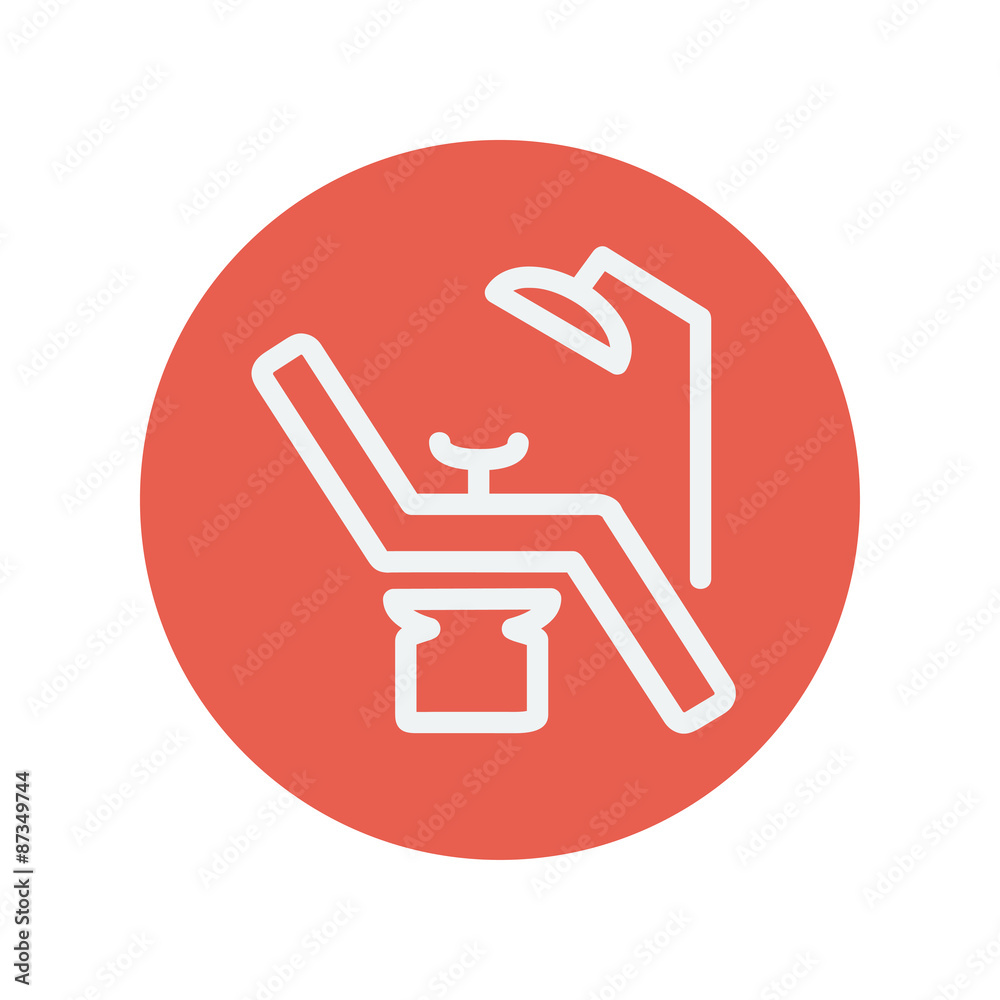 Dental chair thin line icon