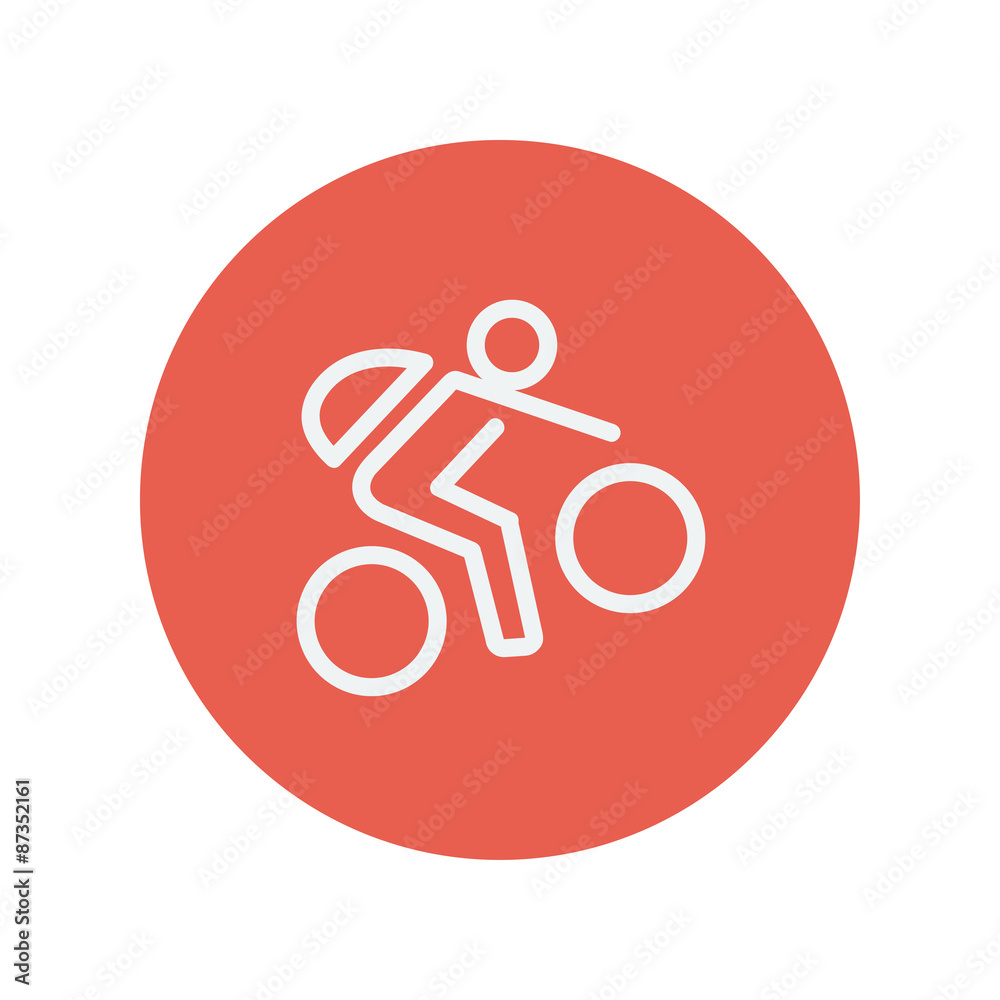 Mountain bike rider thin line icon Mountain bike rider thin line icon