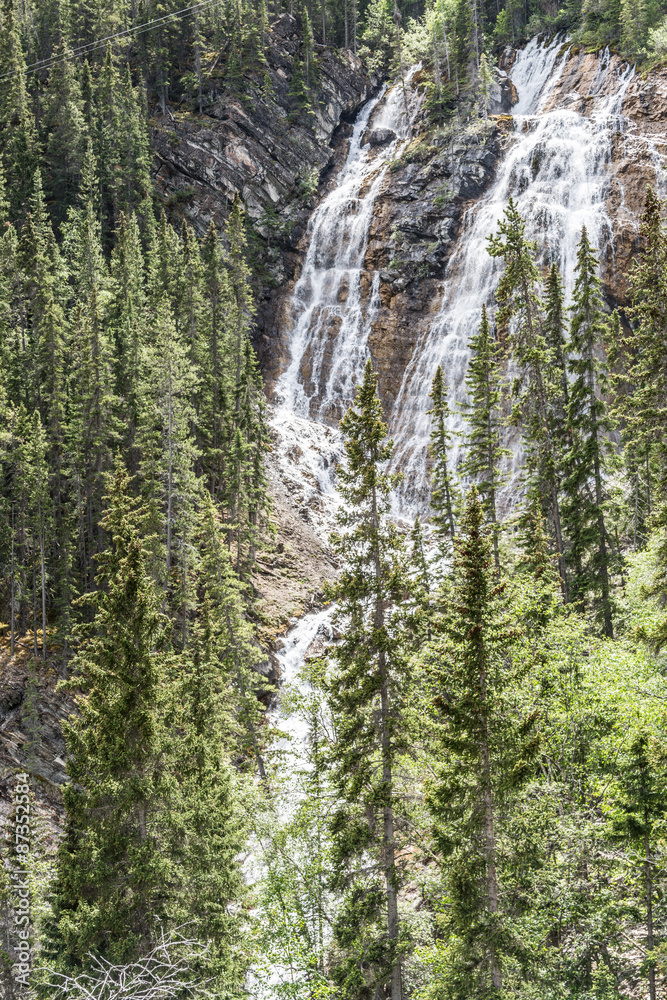 waterfall from Grassi Lake waterfall from Grassi Lake