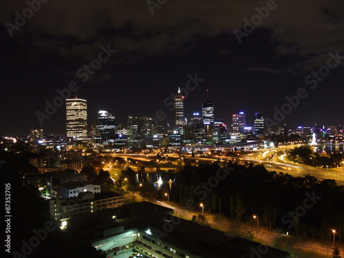 Perth Skyline at night in Western Australia 