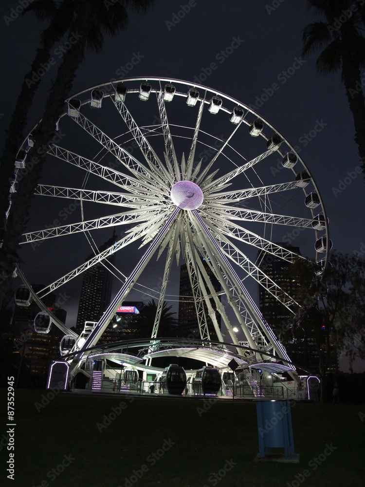 The new wheel of Perth at night
