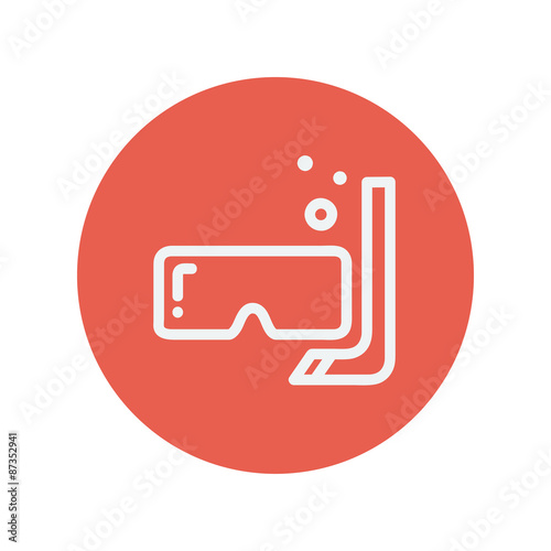 Mask and snorkel thin line icon