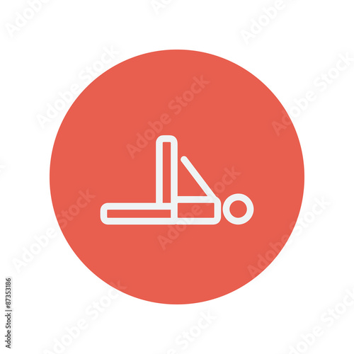Man in fitness and exrecise thin line icon