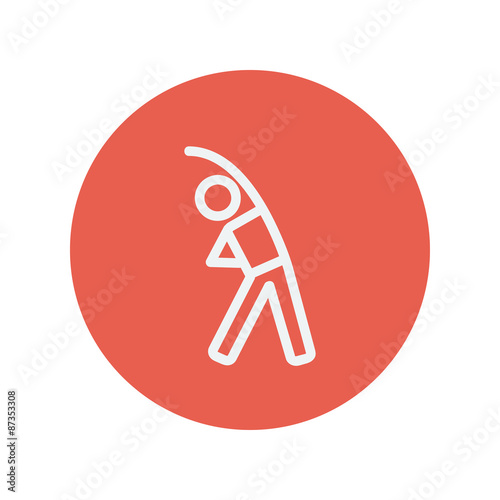 Man do stretching thin line icon