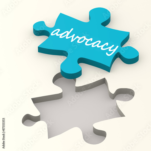 Fotografie Advocacy on blue puzzle